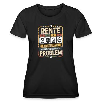 Pension 2026 – Enfin la paix - T-shirt sport Femme - noir - Devant - AI Model Female 172 light (172cm)