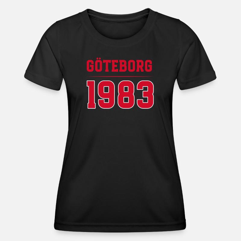 Göteborg 1983 Retro Typography - Women's Functional T-Shirt - black