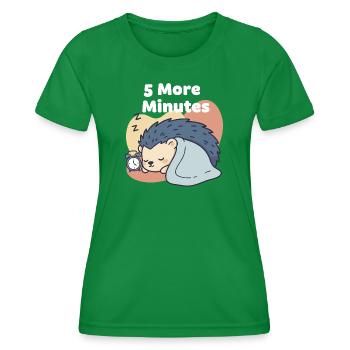 5 More Minutes Schlafender Igel - Frauen Funktions-T-Shirt - Kelly Green - Vorne - AI Model Female 172 dark (172cm)