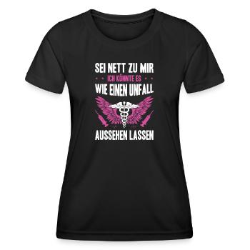 Pflegerin Geschenke Pflege Lustig Krankenpflegerin - Frauen Funktions-T-Shirt - Schwarz - Vorne - AI Model Female 172 light (172cm)
