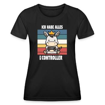 ich habe alles unter controller - Frauen Funktions-T-Shirt - Schwarz - Vorne - AI Model Female 172 light (172cm)