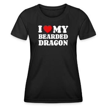 J’aime mon dragon barbu, dragon barbu, propriétaire de dragon barbu. - T-shirt sport Femme - noir - Devant - AI Model Female 172 light (172cm)