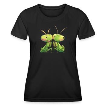 Gottesanbeterinnen Gottesanbeterin - Frauen Funktions-T-Shirt - Schwarz - Vorne - AI Model Female 172 light (172cm)
