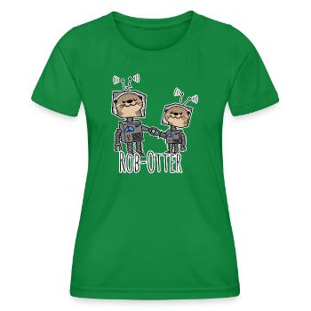 Rob-Otter - Roboter Otter für Technik und Tierfans - Frauen Funktions-T-Shirt - Kelly Green - Vorne - AI Model Female 172 dark (172cm)