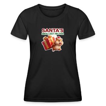Santa's Smallest Helper Hamster - Women's Functional T-Shirt - black - Front - AI Model Female 172 light (172cm)