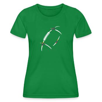 Rugby Ball Burst of Colors - Women's Functional T-Shirt - kelly green - Front - AI Model Female 172 dark (172cm)
