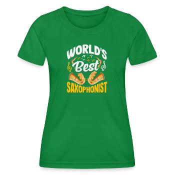 Saxophoniste Joueur de saxophon Passionné de jazz - T-shirt sport Femme - vert - Devant - AI Model Female 172 dark (172cm)