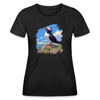 Puffin Papageientaucher - Frauen Funktions-T-Shirt - Schwarz - Vorne - AI Model Female 172 light (172cm)