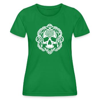 Keltischer Schädelknoten - Frauen Funktions-T-Shirt - Kelly Green - Vorne - AI Model Female 172 dark (172cm)