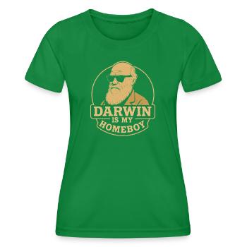 Charles Darwin Gift Natural - Women's Functional T-Shirt - kelly green - Front - AI Model Female 172 dark (172cm)