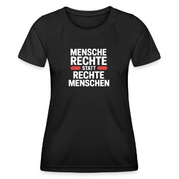 Les droits de l’homme au lieu des personnes de droite - Cool Pride - T-shirt sport Femme - noir - Devant - AI Model Female 172 light (172cm)
