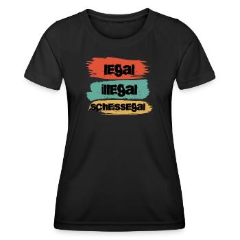 Légal illégal, peu importe le réglage de voiture en disant - T-shirt sport Femme - noir - Devant - AI Model Female 172 light (172cm)