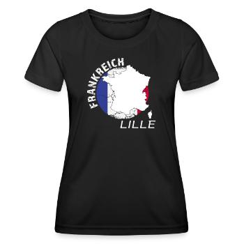 Lille - T-shirt sport Femme - noir - Devant - AI Model Female 172 light (172cm)