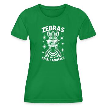 Zebra Spruch Lustiges Zebra Geschenk - Frauen Funktions-T-Shirt - Kelly Green - Vorne - AI Model Female 172 dark (172cm)