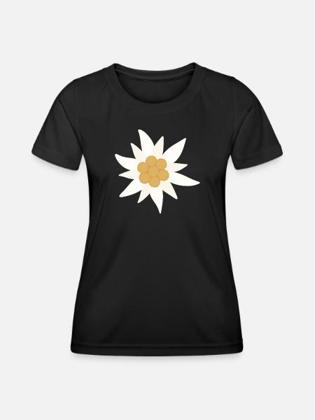 Edelweiss Flower - Women's Functional T-Shirt - black