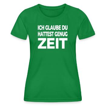 Time - Women's Functional T-Shirt - kelly green - Front - AI Model Female 172 dark (172cm)