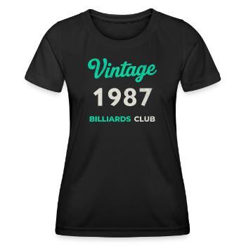 Vintage 1987 – Billiards Club Retro Birth Year - Women's Functional T-Shirt - black - Front - AI Model Female 172 light (172cm)