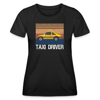 Taxi Cab Driver Vintage Checker Gift - Women's Functional T-Shirt - black - Front - AI Model Female 172 light (172cm)