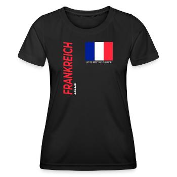 Lille - T-shirt sport Femme - noir - Devant - AI Model Female 172 light (172cm)
