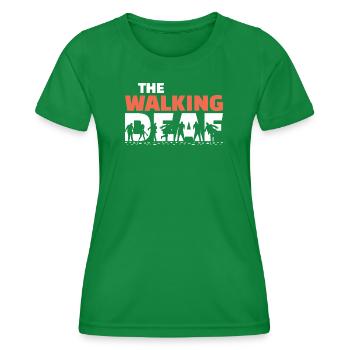 The Walking Deaf Funny Hearing Impairment Art - Women's Functional T-Shirt - kelly green - Front - AI Model Female 172 dark (172cm)