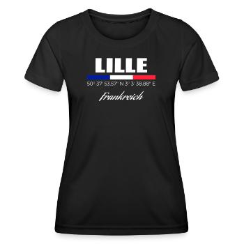 Lille - T-shirt sport Femme - noir - Devant - AI Model Female 172 light (172cm)