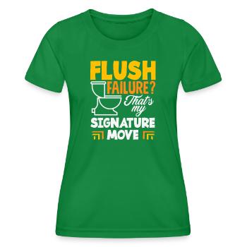 Toilettenverstopfungsmeister Lustiges - Frauen Funktions-T-Shirt - Kelly Green - Vorne - AI Model Female 172 dark (172cm)