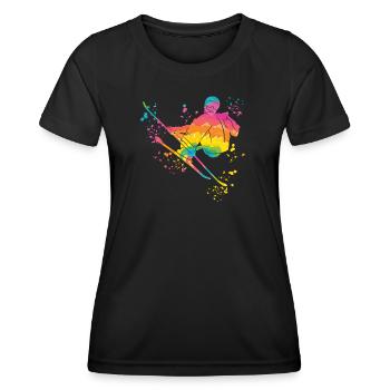 Alpine skiing Winter sports Nordic skiing - Women's Functional T-Shirt - black - Front - AI Model Female 172 light (172cm)