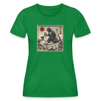 Costume du Monstre de la Taxe du 15 avril - T-shirt sport Femme - vert - Devant - AI Model Female 172 dark (172cm)