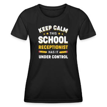 Réceptionniste Réceptionniste scolaire - T-shirt sport Femme - noir - Devant - AI Model Female 172 light (172cm)