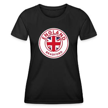 England Bradford Flaggenschild - Frauen Funktions-T-Shirt - Schwarz - Vorne - AI Model Female 172 light (172cm)