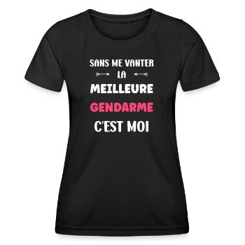 gendarme - T-shirt sport Femme - noir - Devant - AI Model Female 172 light (172cm)