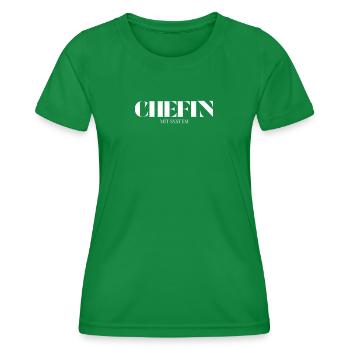 Chefin Spruch Mit System - Frauen Funktions-T-Shirt - Kelly Green - Vorne - AI Model Female 172 dark (172cm)