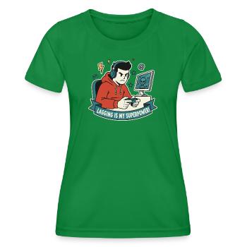 Le lag est mon super-pouvoir - T-shirt sport Femme - vert - Devant - AI Model Female 172 dark (172cm)