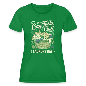 Cuddly kitten in the laundry basket - Women's Functional T-Shirt - kelly green - Front - AI Model Female 172 dark (172cm)