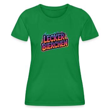 Lecker Bierchen - T-shirt drôle d’alcool - T-shirt sport Femme - vert - Devant - AI Model Female 172 dark (172cm)