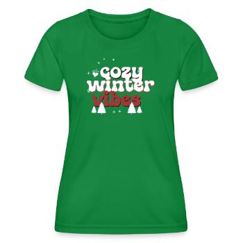 Ambiance hivernale douillette Texte gonflé - T-shirt sport Femme - vert - Devant - AI Model Female 172 dark (172cm)