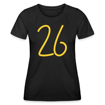 26 - Frauen Funktions-T-Shirt - Schwarz - Vorne - AI Model Female 172 light (172cm)