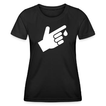 Blood test, blood drops - Women's Functional T-Shirt - black - Front - AI Model Female 172 light (172cm)