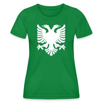 Shqipe Eagle – Albania Double Head National Flag - Women's Functional T-Shirt - kelly green - Front - AI Model Female 172 dark (172cm)