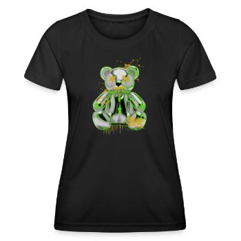 Rébellion des ours en peluche graffitis Art urbain - T-shirt sport Femme - noir - Devant - AI Model Female 172 light (172cm)