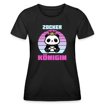 Zocker Königin gamerin - Frauen Funktions-T-Shirt - Schwarz - Vorne - AI Model Female 172 light (172cm)