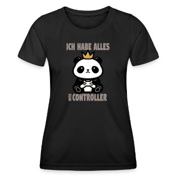 ich habe alles unter controller - Frauen Funktions-T-Shirt - Schwarz - Vorne - AI Model Female 172 light (172cm)