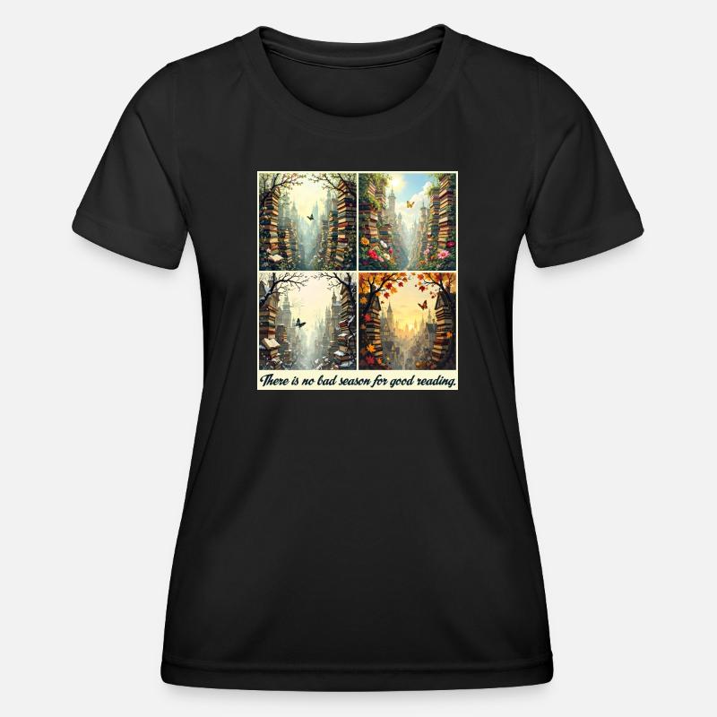 Seasonal Reading Arch - Women's Functional T-Shirt - black
