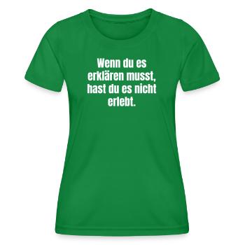 Si tu dois l’expliquer - T-shirt sport Femme - vert - Devant - AI Model Female 172 dark (172cm)