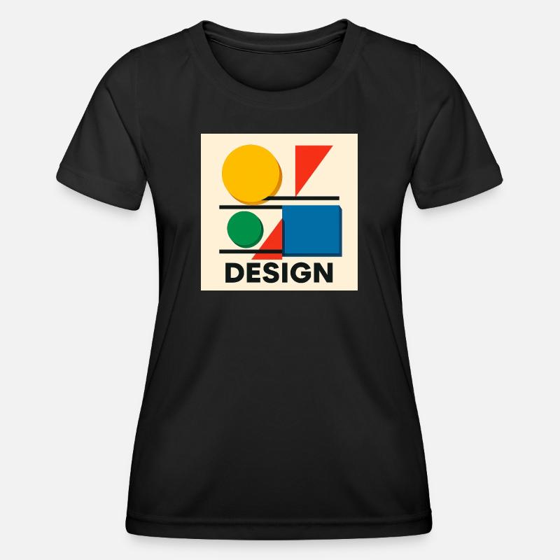 Geometry Bauhaus Colorful Composition - Women's Functional T-Shirt - black