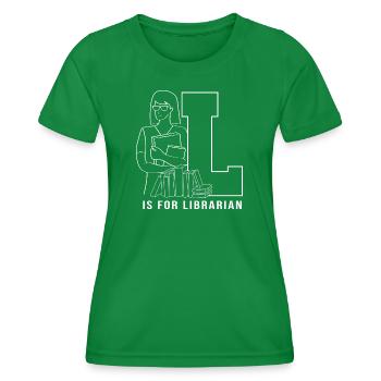 Bookworm Library Reading - Women's Functional T-Shirt - kelly green - Front - AI Model Female 172 dark (172cm)