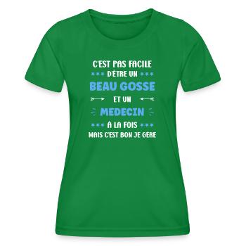 Medecin - T-shirt sport Femme - vert - Devant - AI Model Female 172 dark (172cm)