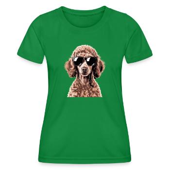 Caniche brun - T-shirt sport Femme - vert - Devant - AI Model Female 172 dark (172cm)