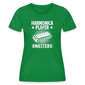 Harmonica Musican Player Master Harmonica - Frauen Funktions-T-Shirt - Kelly Green - Vorne - AI Model Female 172 dark (172cm)