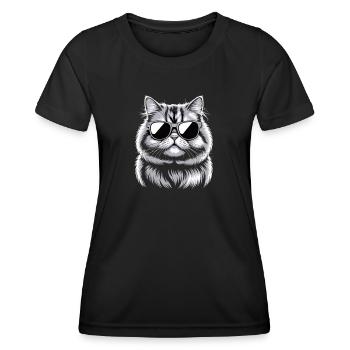 Perserkatze - Frauen Funktions-T-Shirt - Schwarz - Vorne - AI Model Female 172 light (172cm)